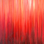 Fire – original Nature Frequencies artwork by Jill Lena Ford created with black lava sand, lava stones, and eco-oil paints