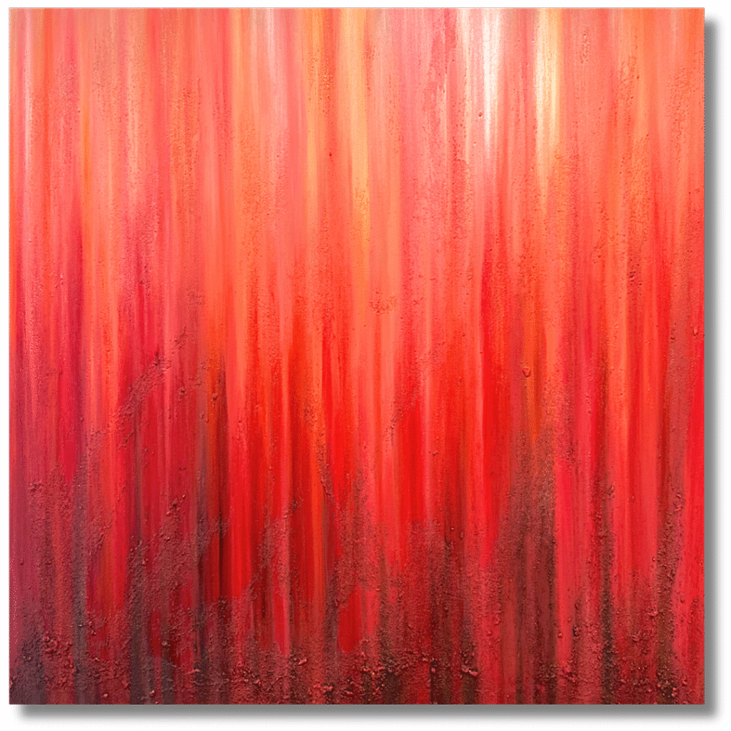 Fire artwork by Jill Lena Ford from the Nature Frequencies collection, inspired by the sounds of fire and the elemental rhythm of flame and renewal.