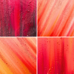 Texture details of Fire painting by Jill Lena Ford – lava sand, volcanic stones, and layered pigments from the Nature Frequencies series