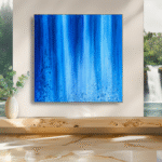 Cascading Waterfall artwork by Jill Lena Ford displayed in an interior space – Nature Frequencies Collection